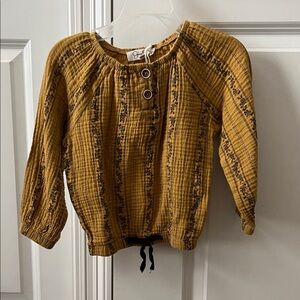 Jessica Simpson Mustard Textured Kids Blouse Size 3T